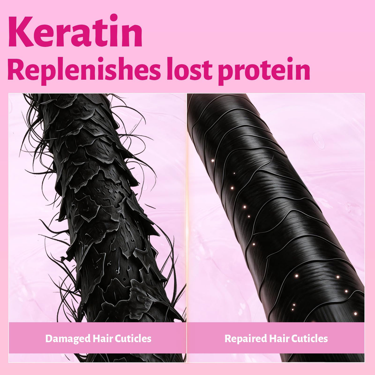 Luseta Keratin Leave in Spray, Repair Dry Damaged Hair & Tame Frizz, 8.5oz