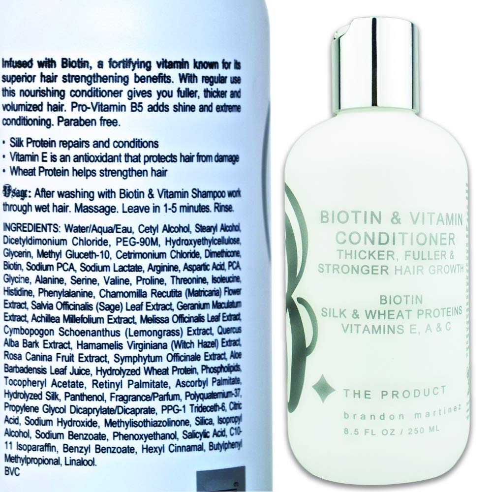B THE PRODUCT High Potency Biotin Hair Growth Shampoo & Conditioner Set - Fortified with Vitamins E, A, C & B for Fastest Hair Growth (8.5oz.) Beauty & Personal Care B THE PRODUCT