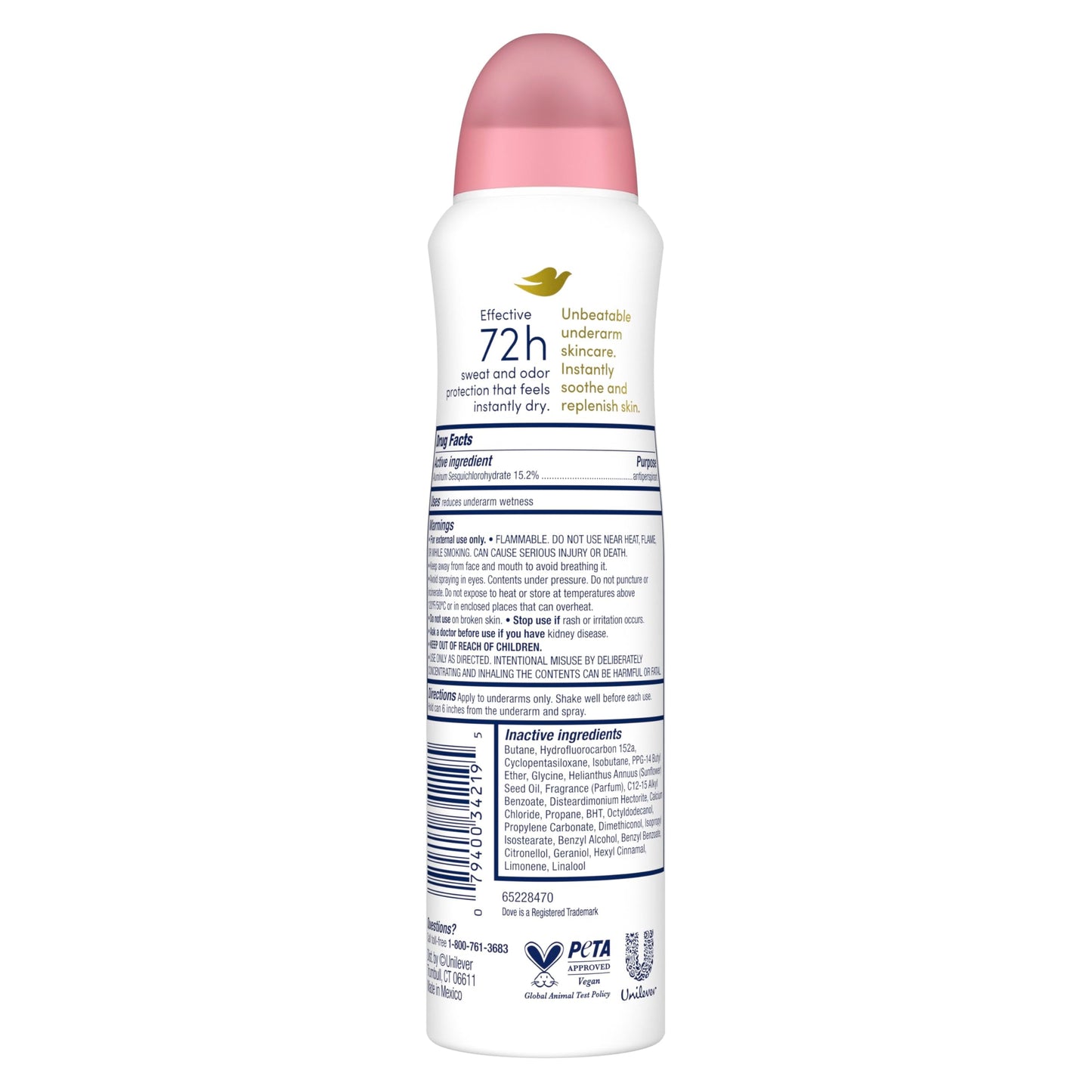 Dove Advanced Care Antiperspirant Deodorant Spray Beauty Finish To help skin barrier repair after shaving by boosting skin's ceramide levels 72-hour Beauty and Personal Care Dove