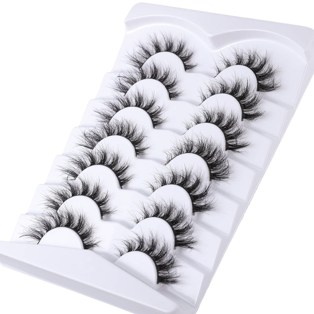 Mebver False Eyelashes Cat Eye Lashes Faux Mink Lashes Natural Look Fluffy Wispy Lashes That Look Like Extensions Pestañas Postizas D Curl Lash Strips Beauty & Personal Care Mebver