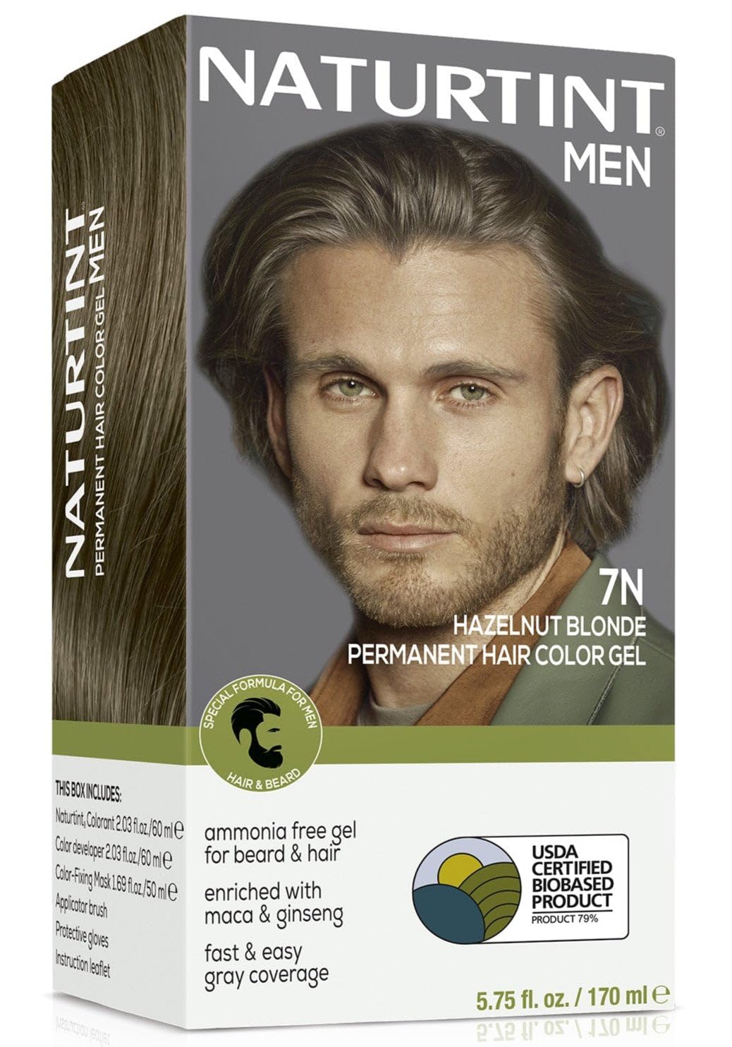 Naturtint Mens Permanent Hair Color for Hair Beard and Mustache (7N Men's Hazelnut Blonde) Beauty & Personal Care Naturtint
