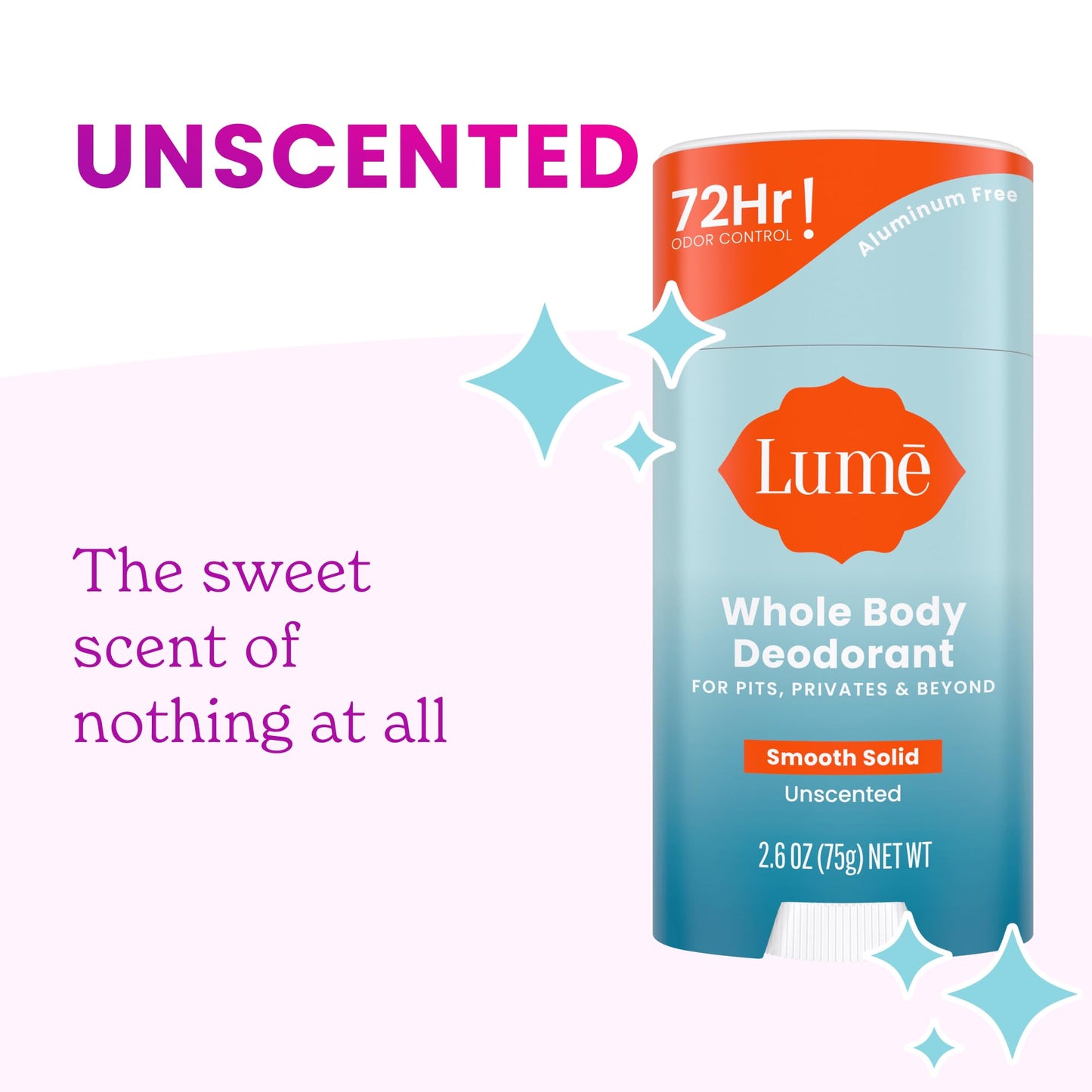 Lume Whole Body Deodorant - Smooth Solid Stick - 72 Hour Odor Control - Aluminum Free, Baking Soda Free and Skin Safe - 2.6 Ounce (Pack of 2) Beauty and Personal Care Lume