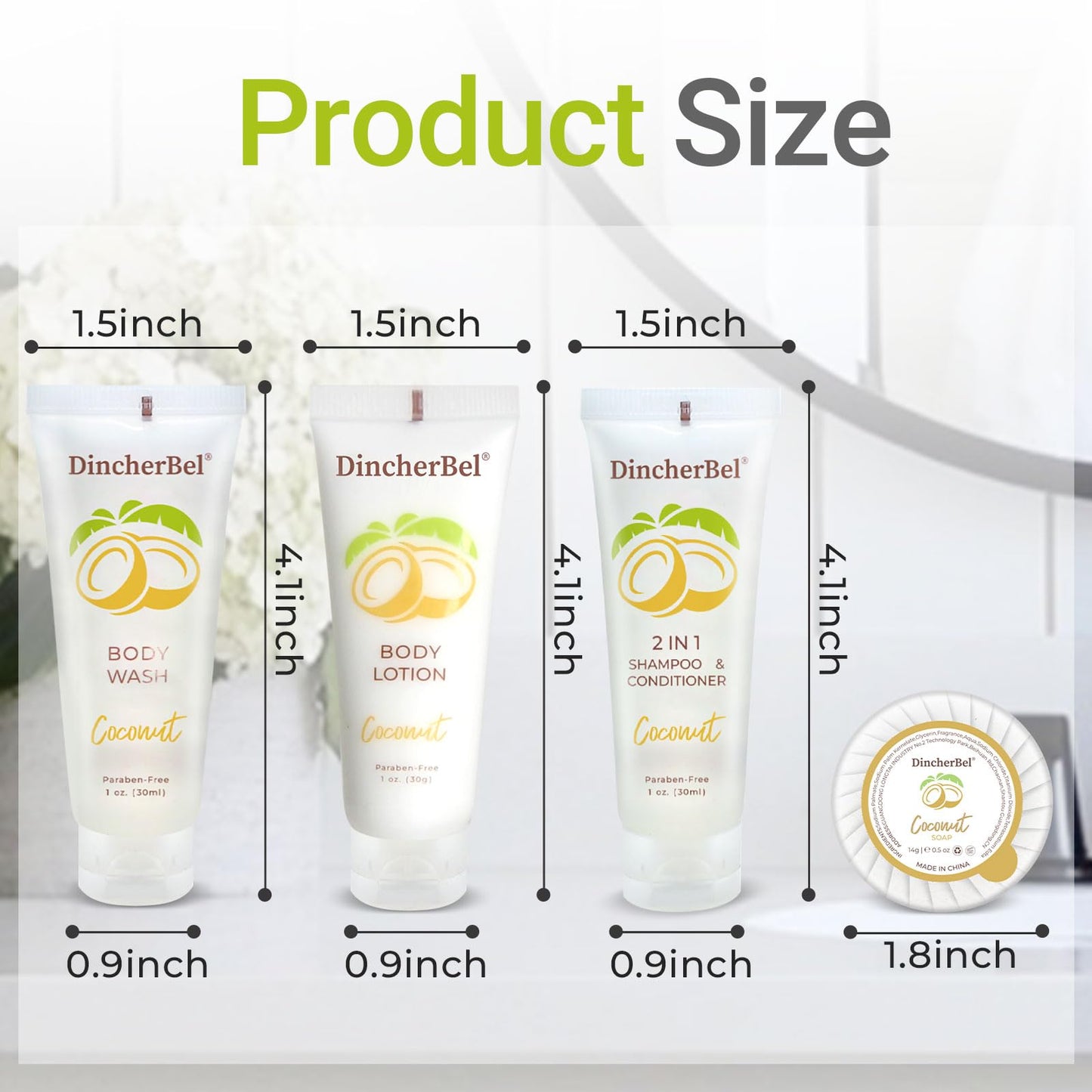 Hotel Amenities 200-Piece Travel Kit: Soap, Shampoo & Conditioner 2 in 1, Body Wash and Body Lotion Bulk Mini Kits for Toiletry Bags - Trial Size Bars Beauty & Personal Care DincherBel