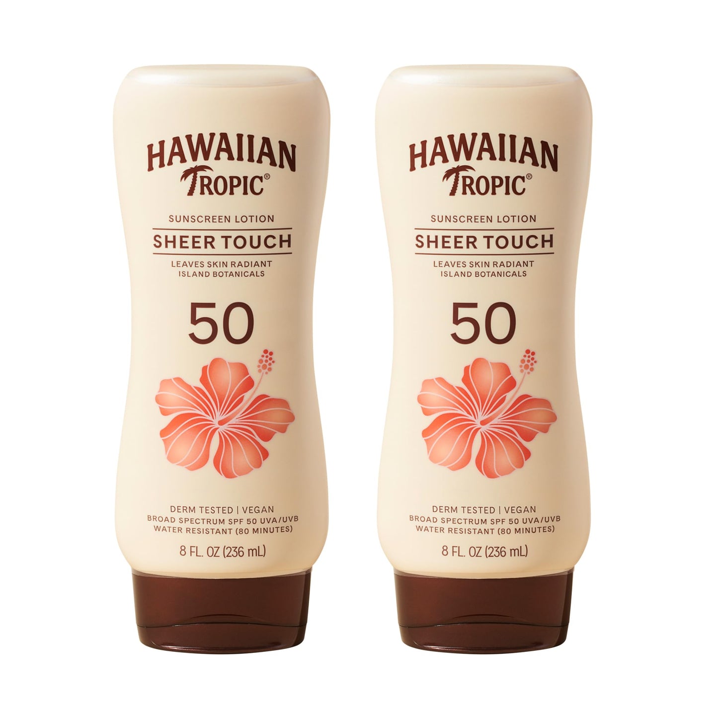 Hawaiian Tropic Sheer Touch Ultra Radiance Lotion Sunscreen SPF 50, 8 Fl Oz Twin Pack, Hawaiian Tropic Sunscreen SPF 50, Sunblock, Oxybenzone Free Beauty & Personal Care Hawaiian Tropic