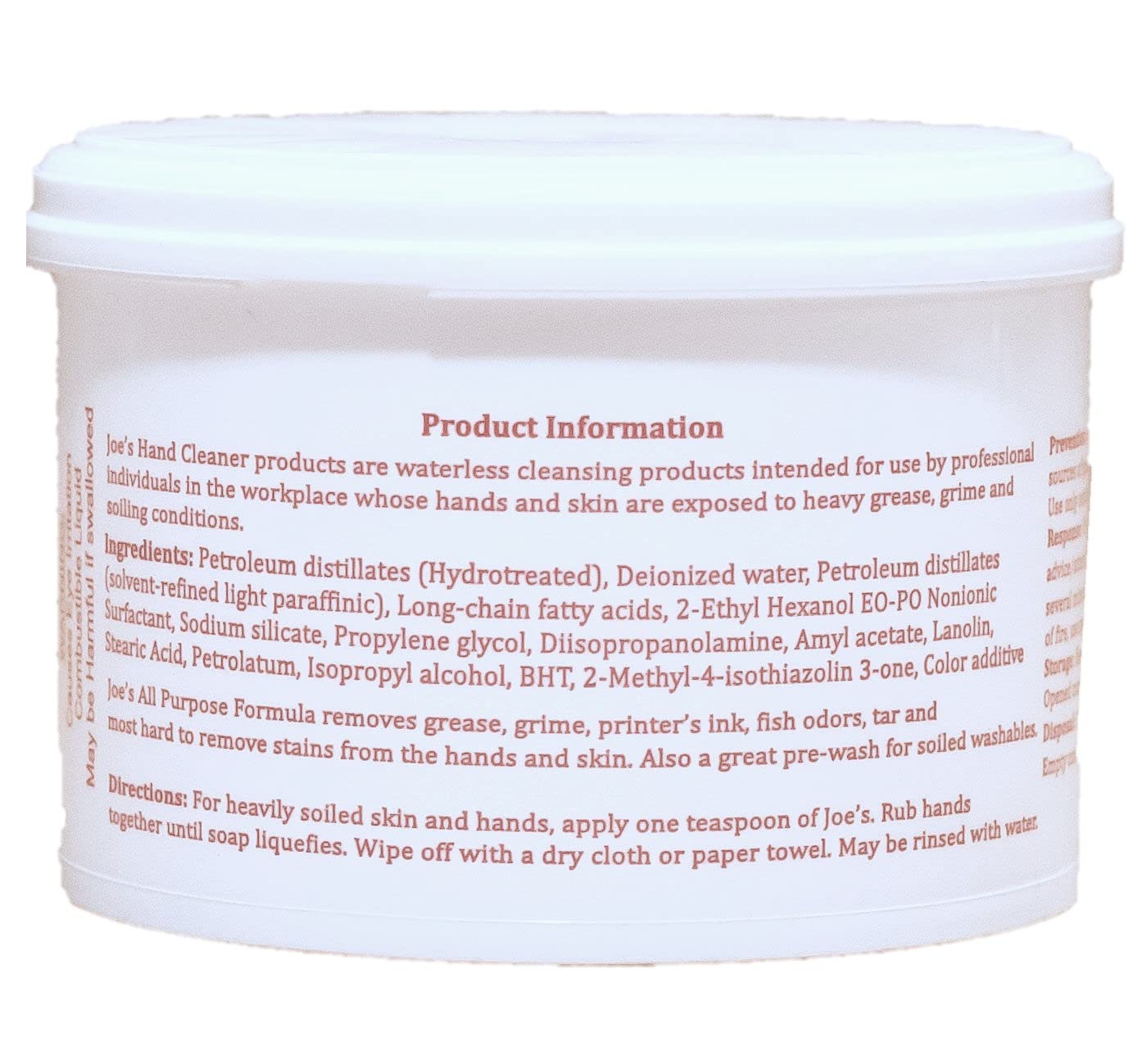 Joe's All Purpose Hand Cleaner 103- Water/Waterless with Lanolin 1 lb. Beauty & Personal Care Joe's