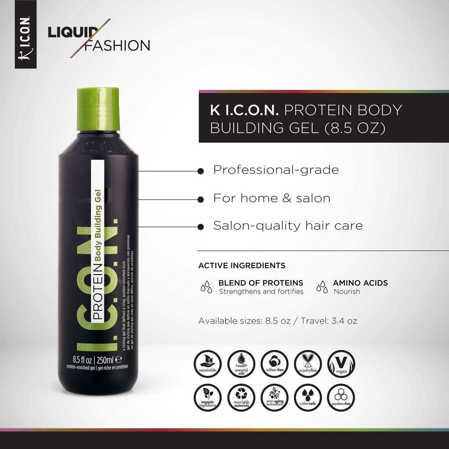 I.C.O.N. K Mane Control, Hairstyling Gel. Give Firm Hold for a Sleek Look Beauty & Personal Care I.C.O.N.
