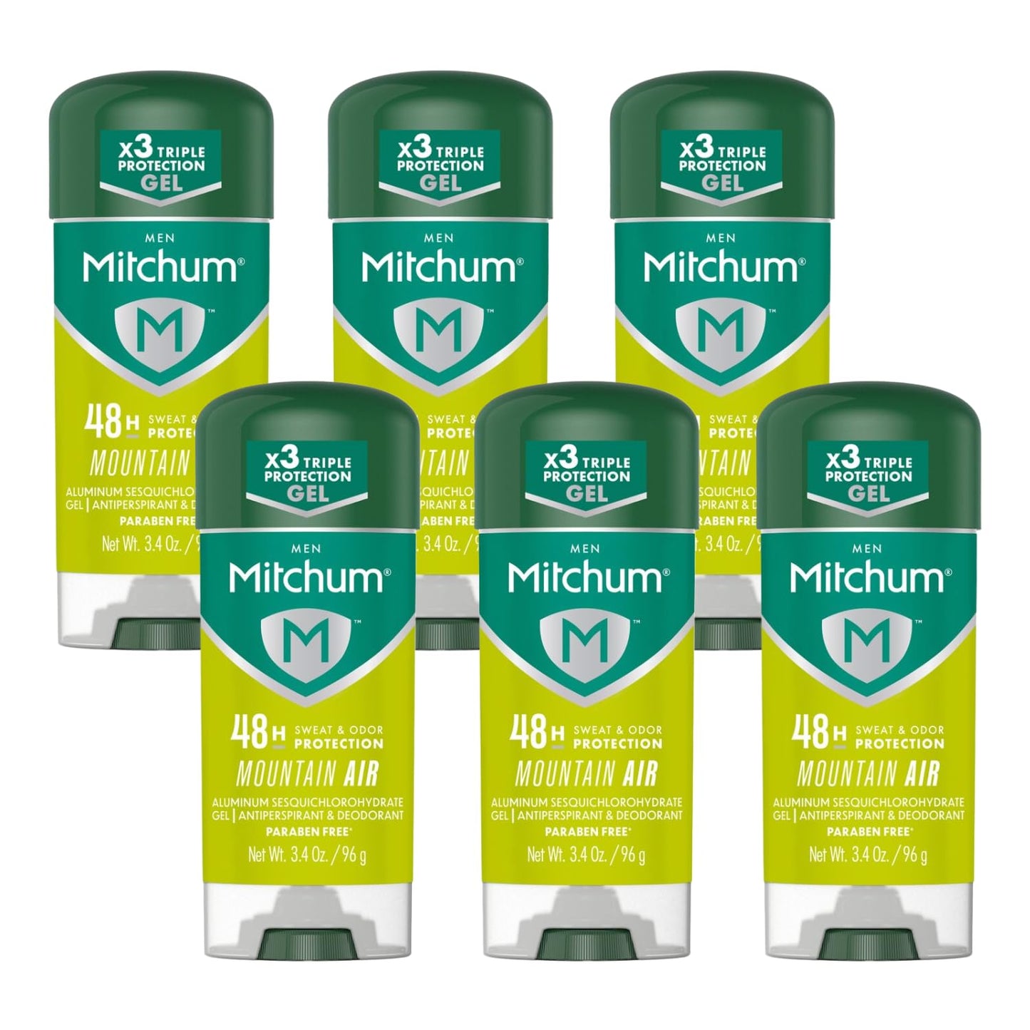 Mitchum Men Mountain AIr Antiperspirant Deodorant. 48-Hour Sweat and Odor Protection, 3.4oz - Pack of 6 Beauty and Personal Care Mitchum