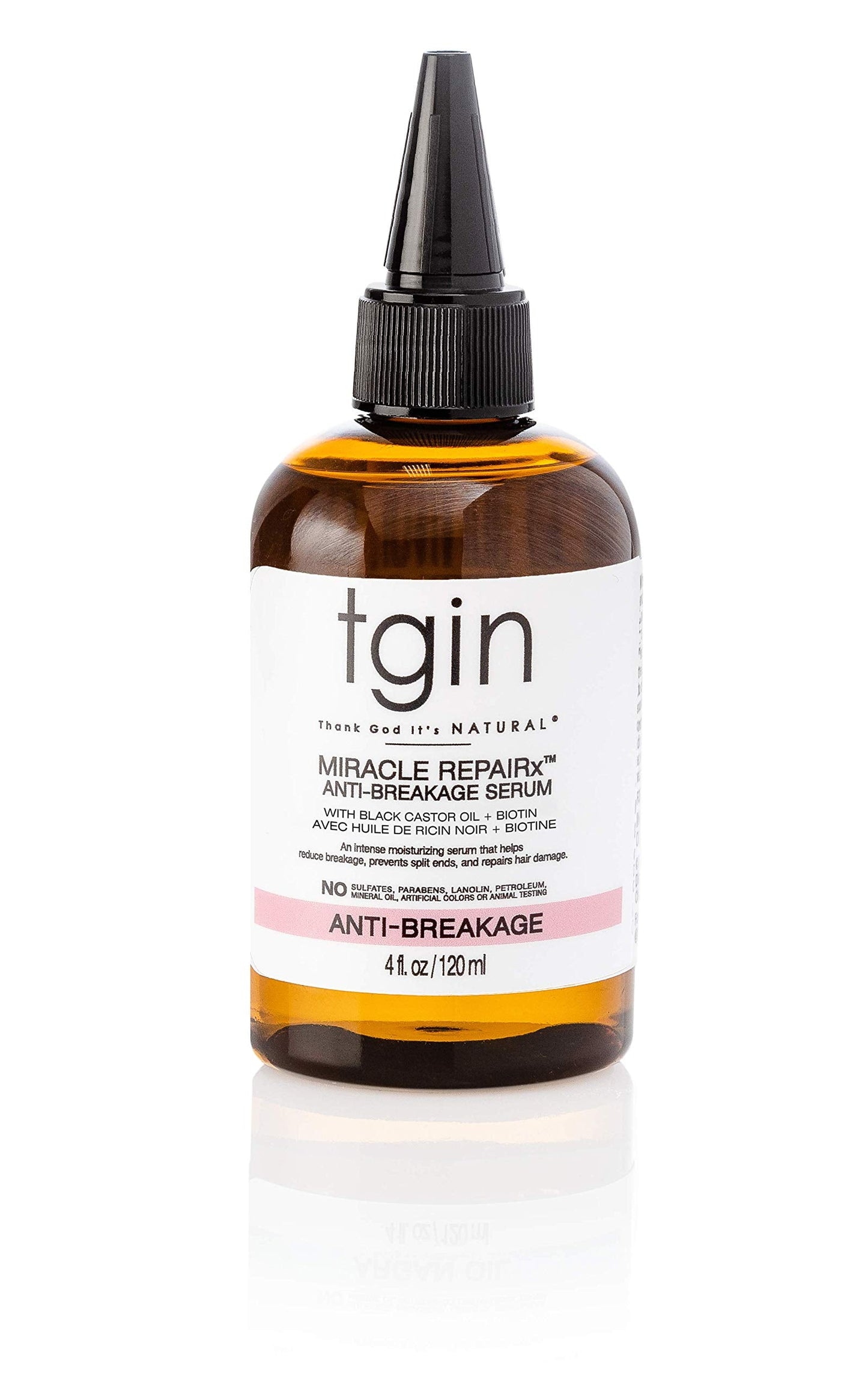 tgin Miracle RepaiRx Anti-Breakage Serum Daily Moisturizer, for Curly, Coily and Wavy Hair, Nourishes and Moisturizes Dry Hair and Scalp, 4 oz Beauty & Personal Care Thank God It's Natural
