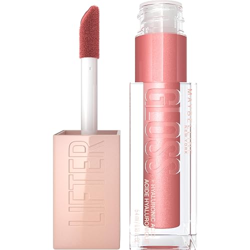 Maybelline Lifter Gloss, Hydrating Lip Gloss with Hyaluronic Acid, Moon, Nude Pink, 0.18 Ounce Beauty & Personal Care MAYBELLINE
