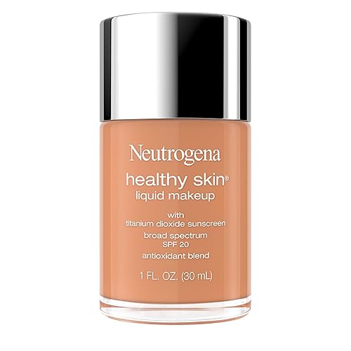 Neutrogena Healthy Skin Liquid Foundation Makeup Broad Spectrum SPF 20 Sunscreen, Medium Coverage, Vit B5, Antioxidants, All Day Wear, Soft Tan 400C Beauty & Personal Care Neutrogena