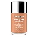 Neutrogena Healthy Skin Liquid Foundation Makeup Broad Spectrum SPF 20 Sunscreen, Medium Coverage, Vit B5, Antioxidants, All Day Wear, Soft Tan 400C Beauty & Personal Care Neutrogena