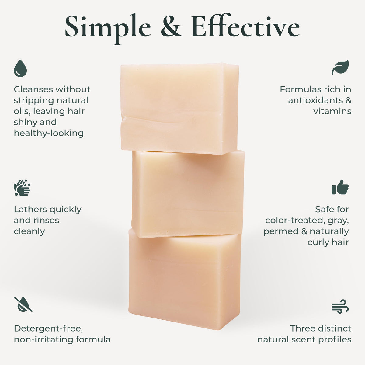 J.R.LIGGETT'S All-Natural Shampoo Bar, Supports Strong & Healthy Hair (Tea Tree, Jojoba & Peppermint, Coconut & Argan Oil, 3-Pack)