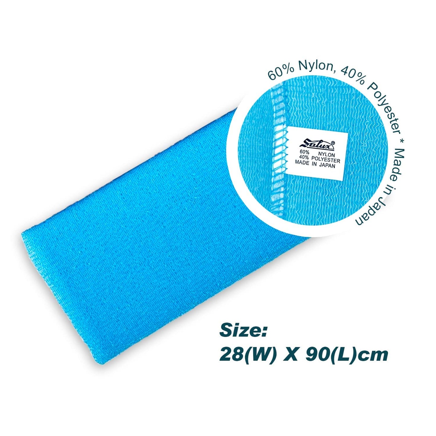SALUX Nylon Japanese Beauty Skin Bath Wash Cloth/Towel - Blue Beauty & Personal Care SALUX