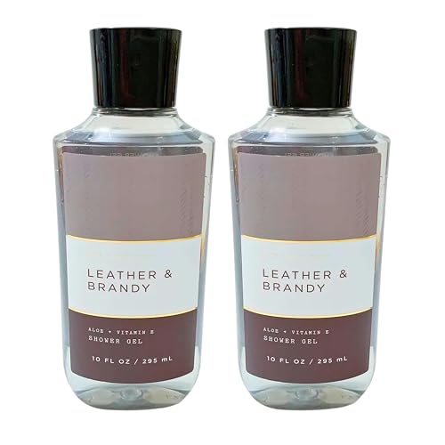 Bath & Body Works Shower Gel, Set of 2 Bottles, Each Bottle 10oz (Leather Brandy) Beauty & Personal Care Bath & Body Works