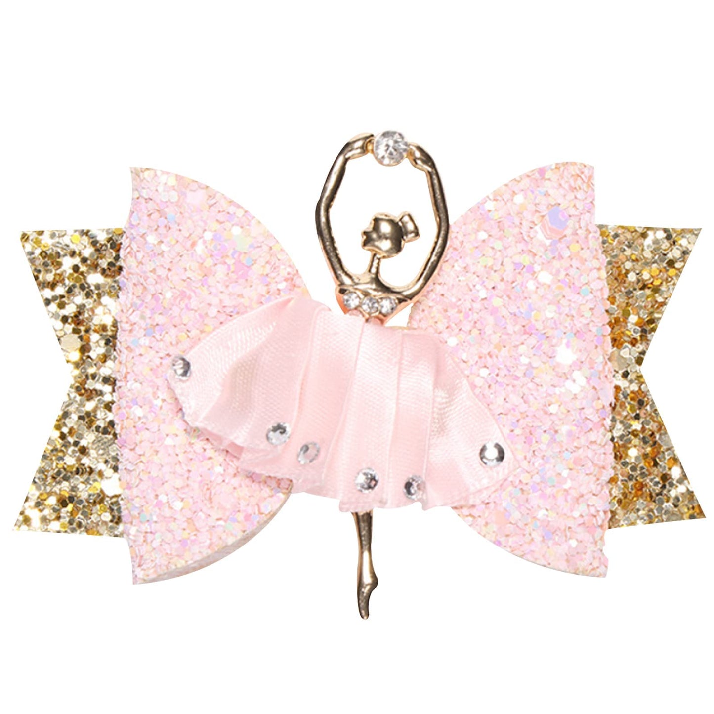 Glitter Ballet Hair Bows with Rhinestones - 2Pcs Dance Hair Clips and Accessories for Girls Beauty & Personal Care EOMTUR