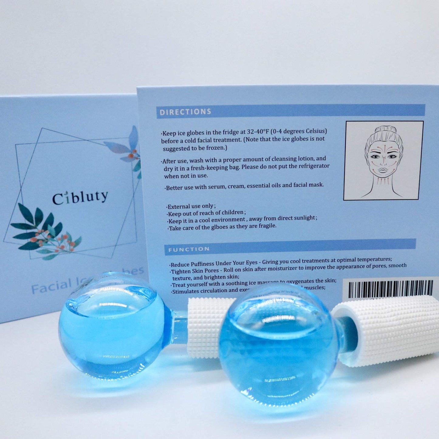 CIBLUTY ICE Globes for Facial, 2 PCS Facial Globes for Massage Tool, Facial Roller Cold Skin Massagers, Tighten Skin, Reduce Puffiness and Dark Beauty & Personal Care CIBLUTY