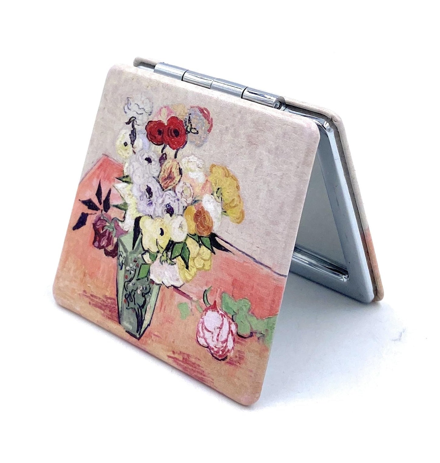 Aeisage Small Purse Mirror Van Gogh Japanese Vase with Roses and Anemones Mirror Floral Compact Mirror Bridesmaid Mirrors for Wedding Beauty & Personal Care Aeisage