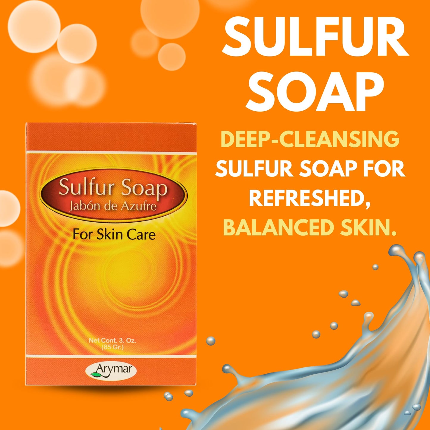 Arymar Sulfur Soap for Skincare, 3 oz - Natural Purifying Bar for Clear, Healthy Skin Beauty & Personal Care Arymar