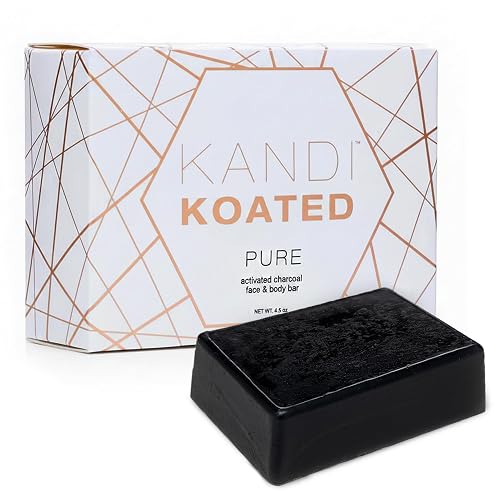 Kandi Koated PURE Face & Body Cleansing Bar Burruss - Neem & Moringa Oils, Sea Moss, Coffee Extract - Activated Charcoal Detox for Clear, Radiant Skin Beauty & Personal Care Kandi