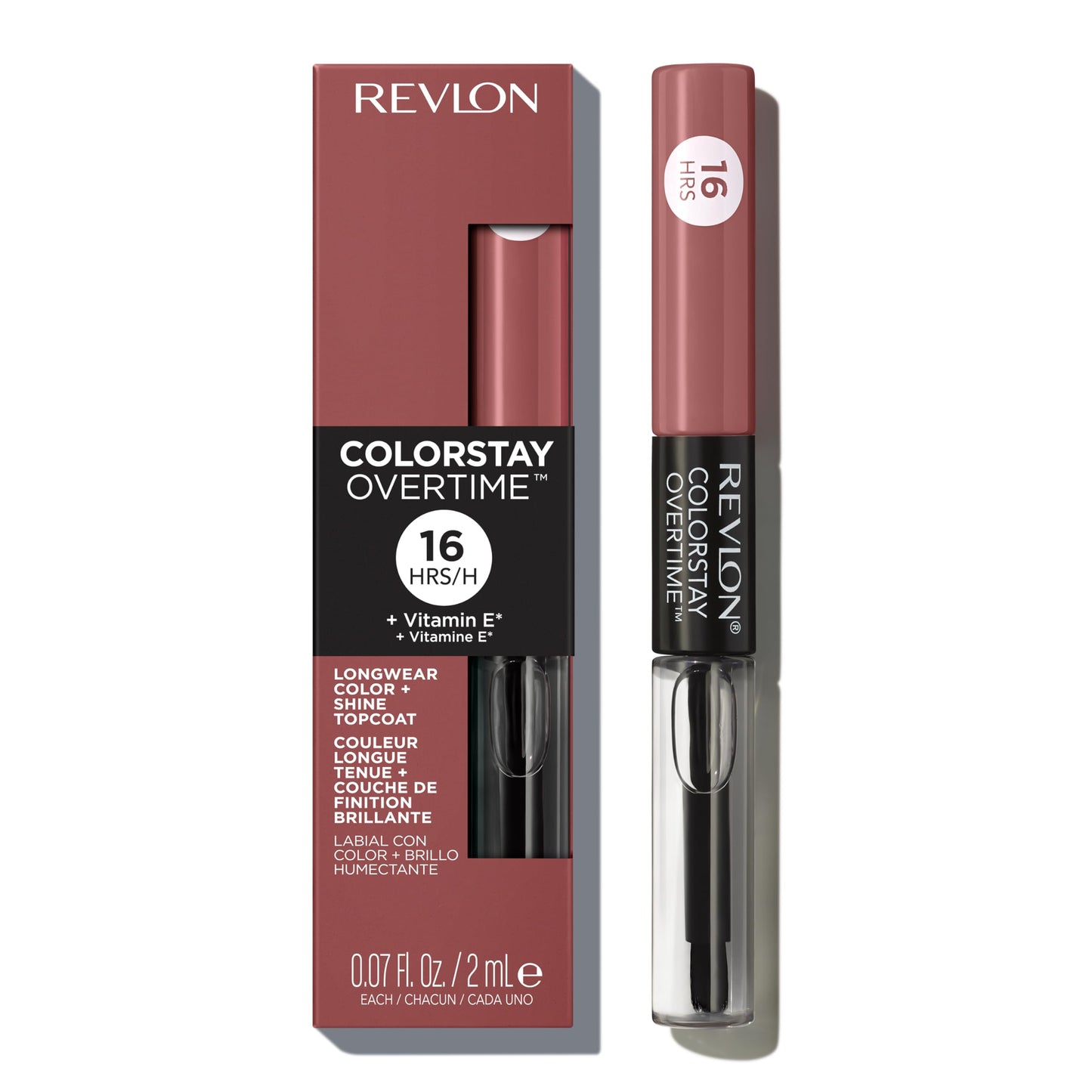 Revlon Liquid Lipstick with Clear Lip Gloss, ColorStay Overtime Lipcolor, Dual Ended with Vitamin E, 340 Eternally Tan, 0.07 Fl Oz Beauty & Personal Care REVLON