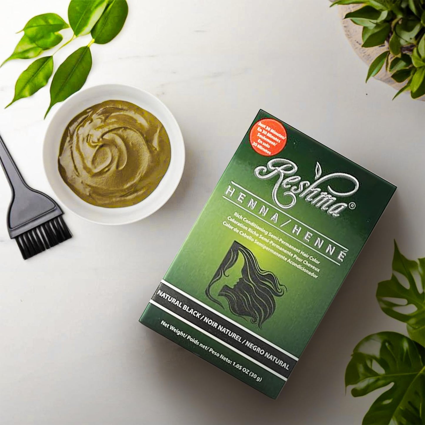 Reshma Beauty 30 Minute Henna Hair Color Infused with Plant-Based Lawsonia Inermis 100% Gray Coverage for Soft, Shiny Hair, Hair Dye-1.05 oz Pack of 1 Beauty & Personal Care Reshma Beauty