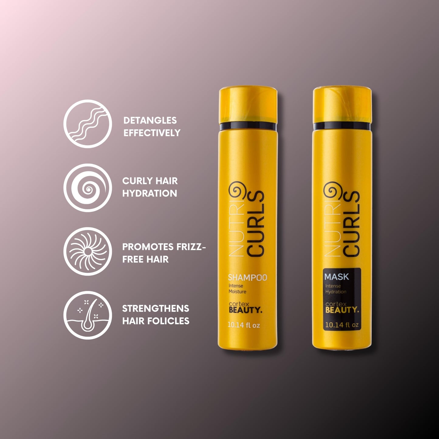Cortex Beauty Nutri Curls | Curl Enhancing Shampoo & Mask Bundle | 10.14oz Beauty & Personal Care Cortex International