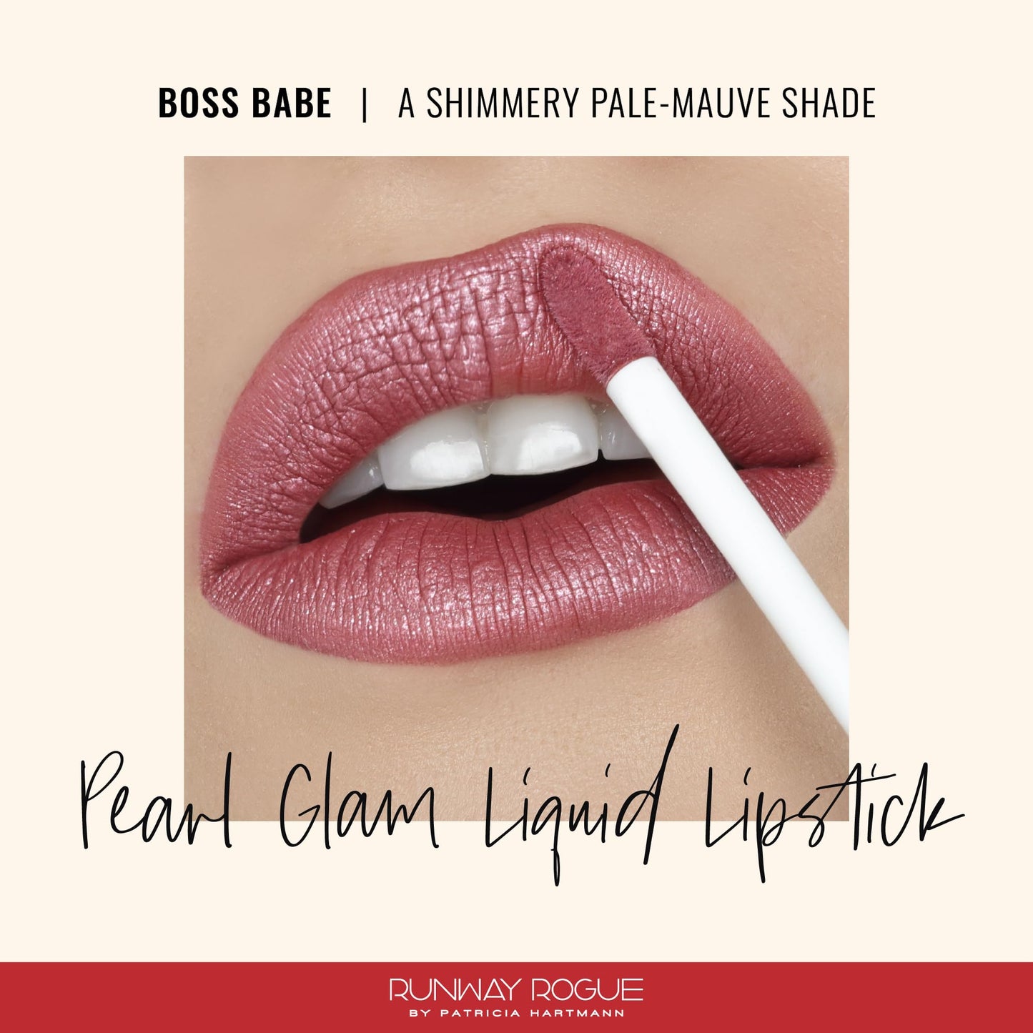 Runway Rogue Pearl Glam Long Wear Shimmer Liquid Lipstick, Metallic Pale-Mauve Lipstick with Silver and Gold Shimmer, ‘Boss Babe’ Beauty & Personal Care Runway Rogue