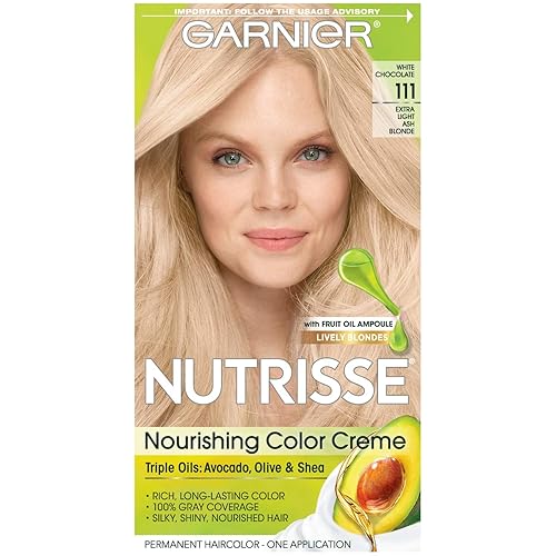 Garnier Nutrisse Level 3 Permanent Hair Creme, Extra, Light Ash Blonde 111 (White Chocolate) Beauty & Personal Care Garnier