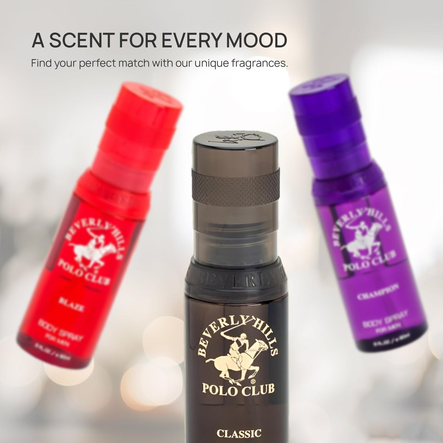 Beverly Hills Polo Club Men's Luxury Body Spray Gift Set - 3 x 3oz Designer Cologne Scents for Dynamic Freshness, Confidence & Active Lifestyles | Beauty & Personal Care Beverly Hills Polo Club