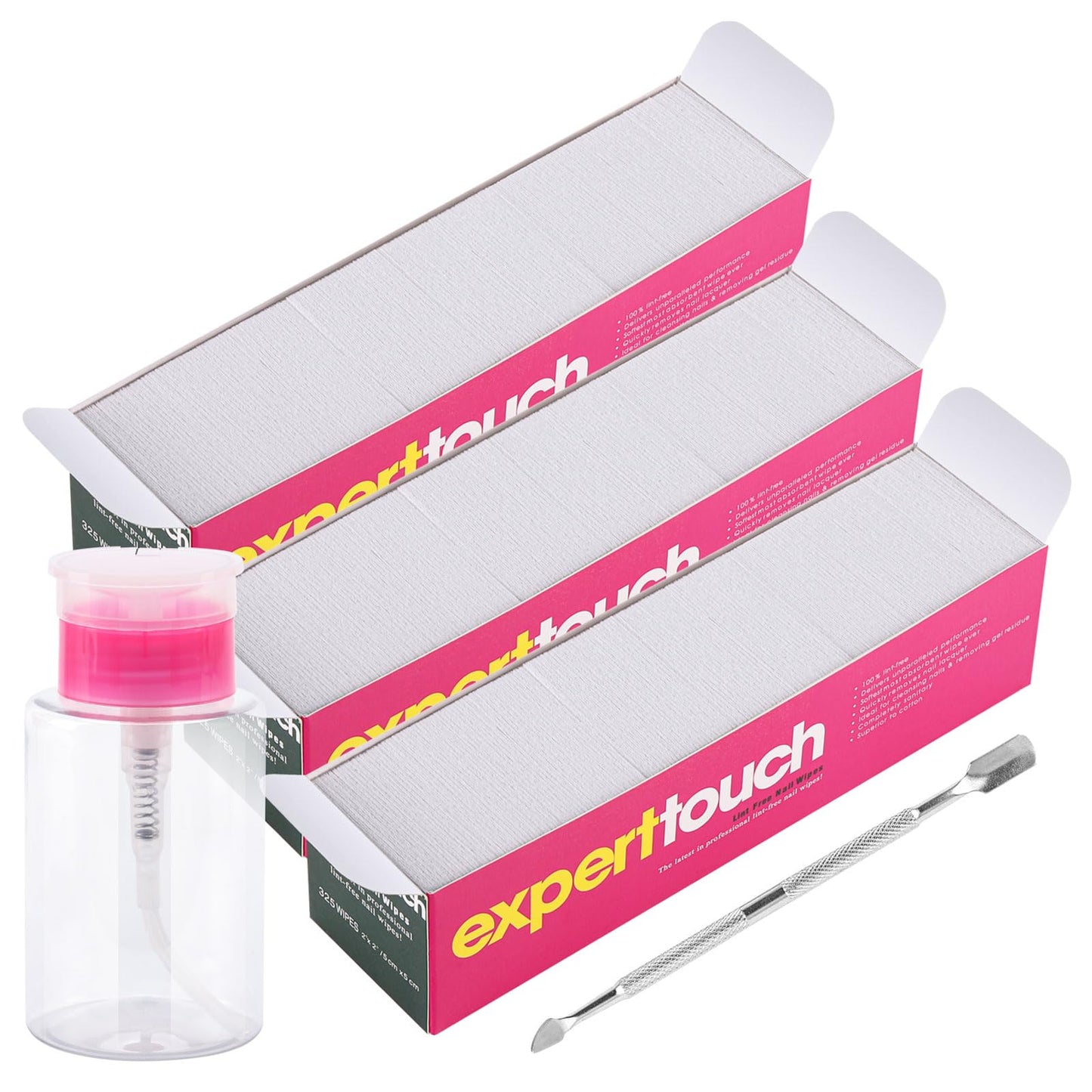 960 pcs Lint Free Nail Wipes Cotton Pads Remover to Soak Off Acrylic Gel Nail Polish with Pumb Bottle Dispenser and 1 Cuticle Pusher Tbestmax Beauty & Personal Care Tbestmax