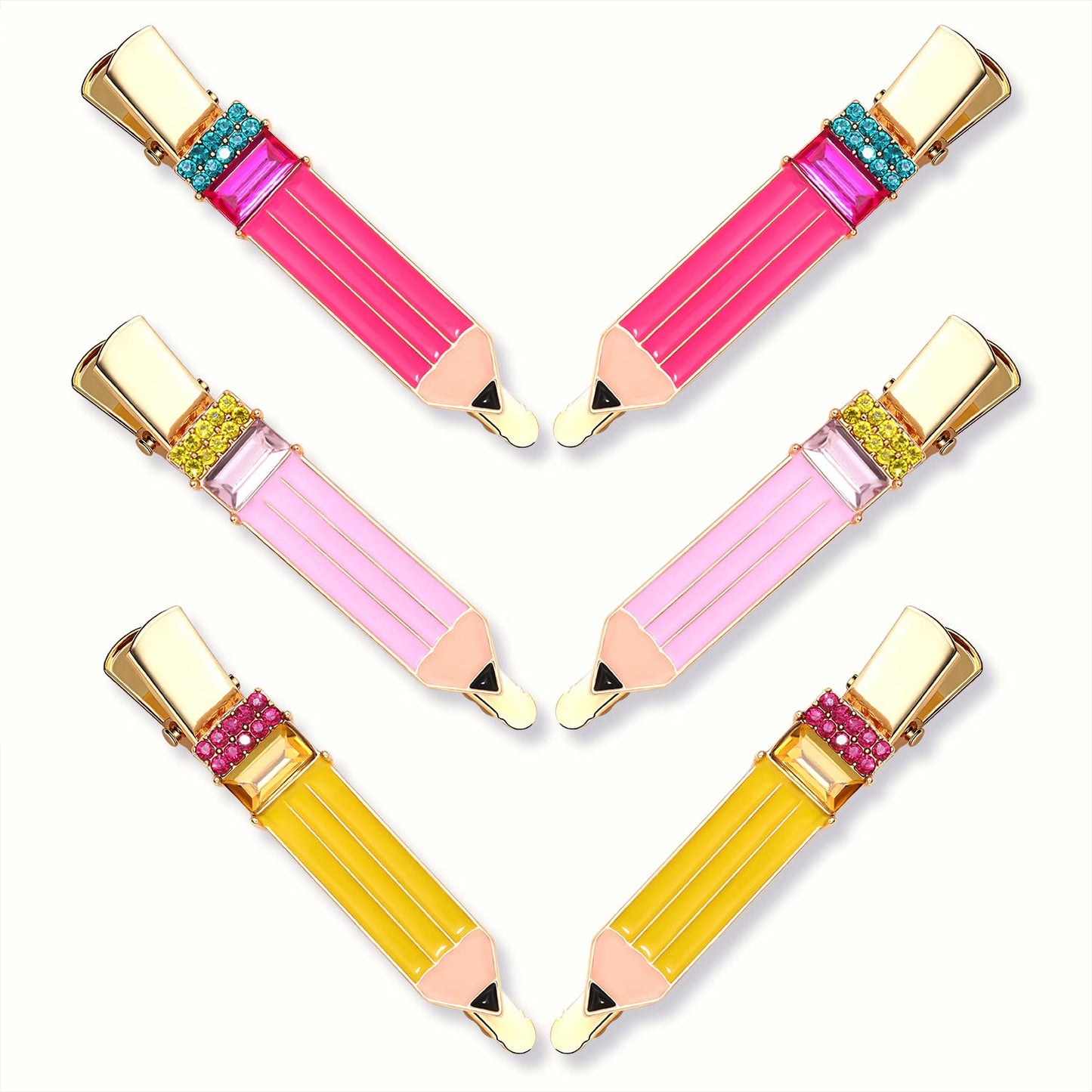 HZEYN Pencil Hair Clip - 6 Pack Teacher Hair Clips Funny Pencil Hair Clips Back To Shool Hair Accessories for Teachers Student Beauty & Personal Care HZEYN