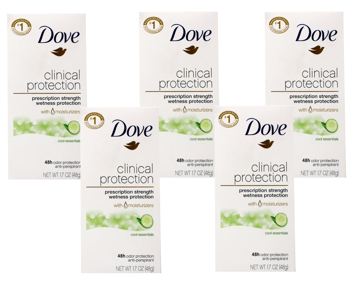 Dove Clinical Protection Cool Essentials Anti-Perspirant Deodorant, 1.7 Fl oz Pack of 5 Beauty and Personal Care Dove