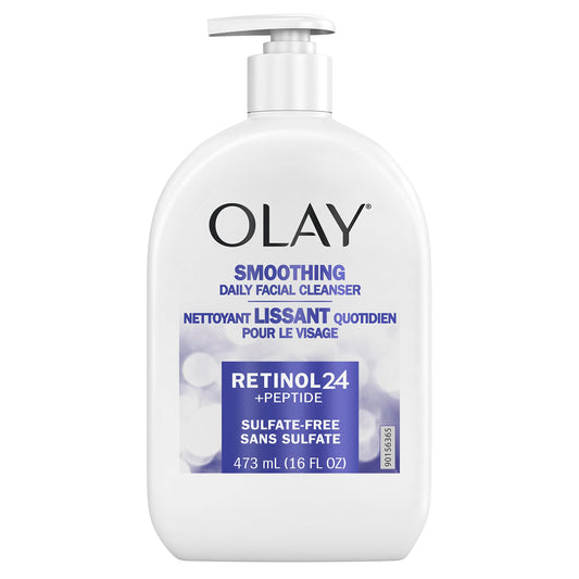 Olay Face Wash, Daily Facial Cleanser with Retinol, Peptides & Glycerin - Smoothing, Noursihes Skin Surface, Hydrates while Cleansing - Sulfate-Free Beauty & Personal Care Olay
