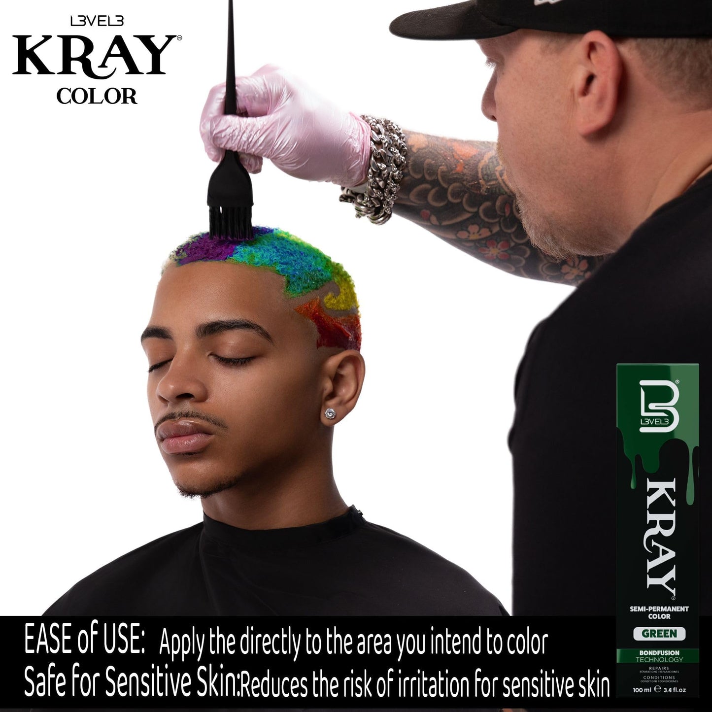 L3 - Level 3 Kray Semi Permanent Hair Color - Semi Permanent Hair Dye with Aloe Vera - Light Blue Beauty & Personal Care L3