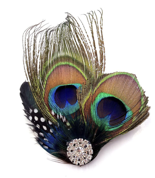 Aliotech Beautiful Butterfly Peacock Feather Hair Clip Pins with Rhinestones,Feather Hair Clip Pin Bridal Wedding Dance Party Hair Accessory Beauty & Personal Care Aliotech