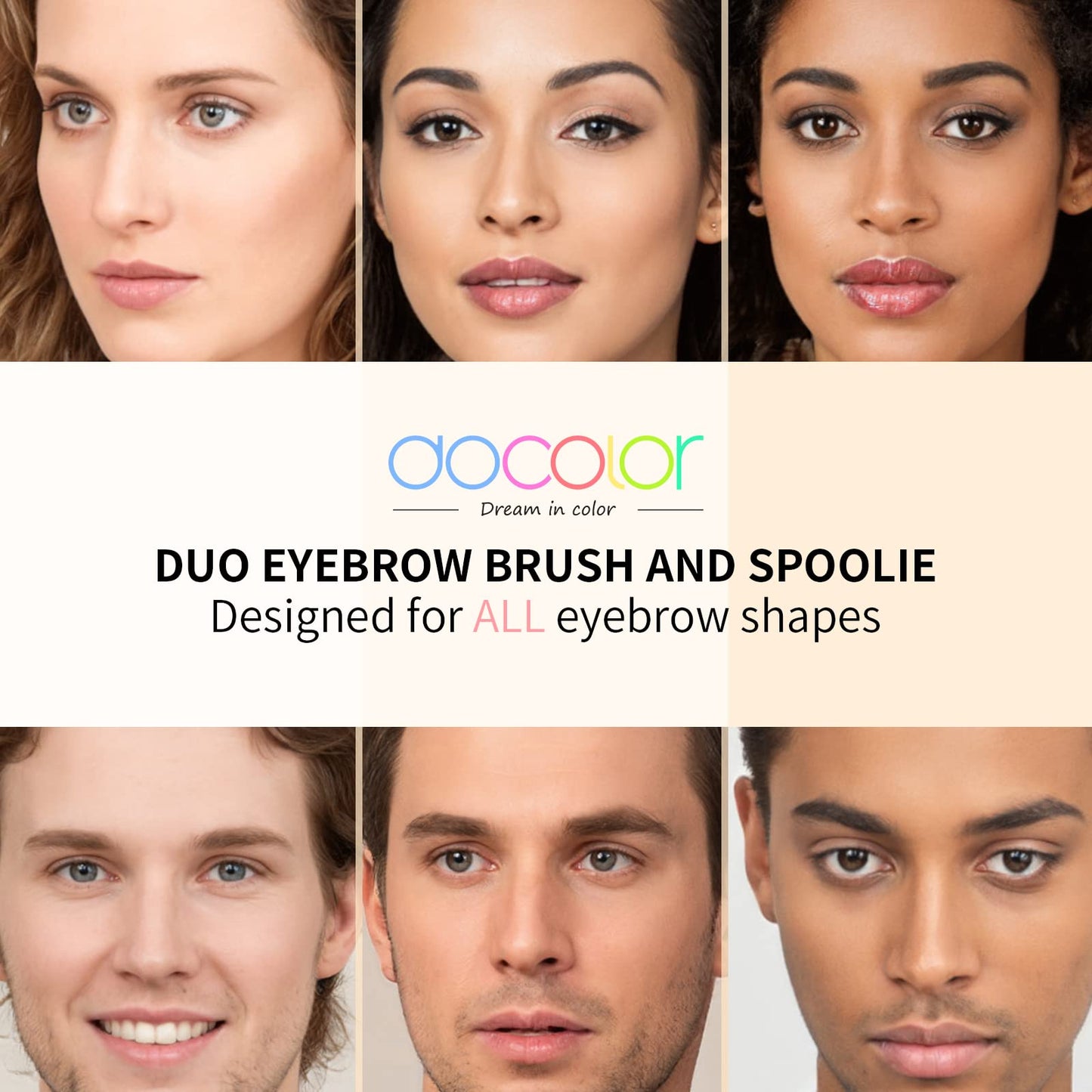 Docolor Eyebrow Brush Duo Eyebrow Spoolie Professional Angled Eye Brow Brush Perfect for Lining and Shaping Brows, Spoolie for Brows or Lashes White Beauty & Personal Care docolor