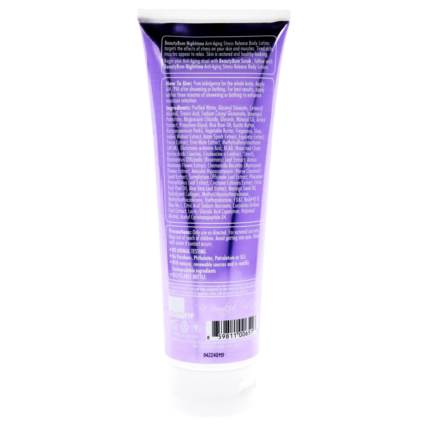 BeautyFit BeautyBum Nighttime Anti-Aging Stress Release Body Lotion - Helps with Muscle Recovery - Moisturizes and Smoothes Skin - Minimizes Dimples Beauty & Personal Care BeautyFit