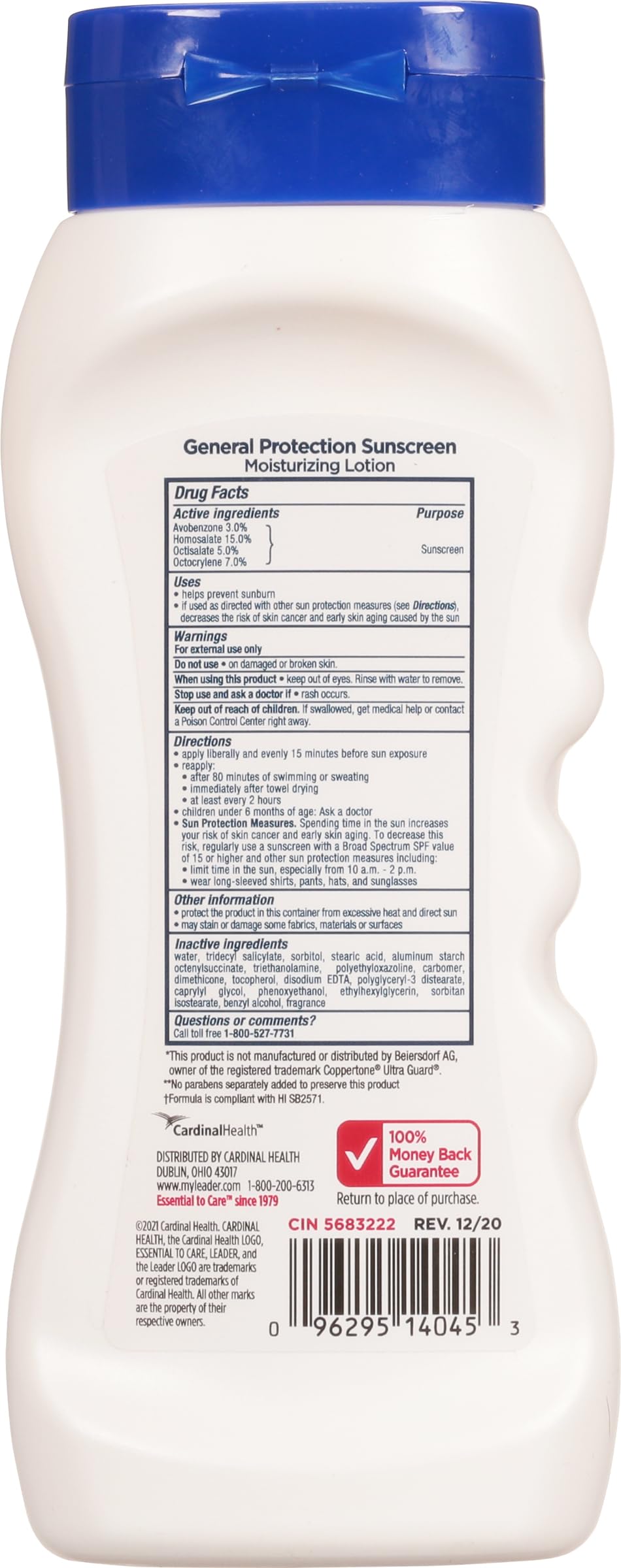 LEADER Sunscreen General Protection Moisturizing Lotion, Broad Spectrum, SPF 50, Water Resistant (80 mins), Reef Friendly Formula, Octinoxate Beauty & Personal Care Leader
