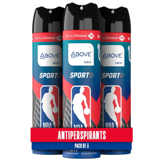 Above NBA Antiperspirant Deodorant Spray for Men - SPORT PLUS - 72H Sweat & Odor Protection - Deodorant Dry Spray - No Stains - 5.07 oz - Pack of 3 Beauty and Personal Care NBA