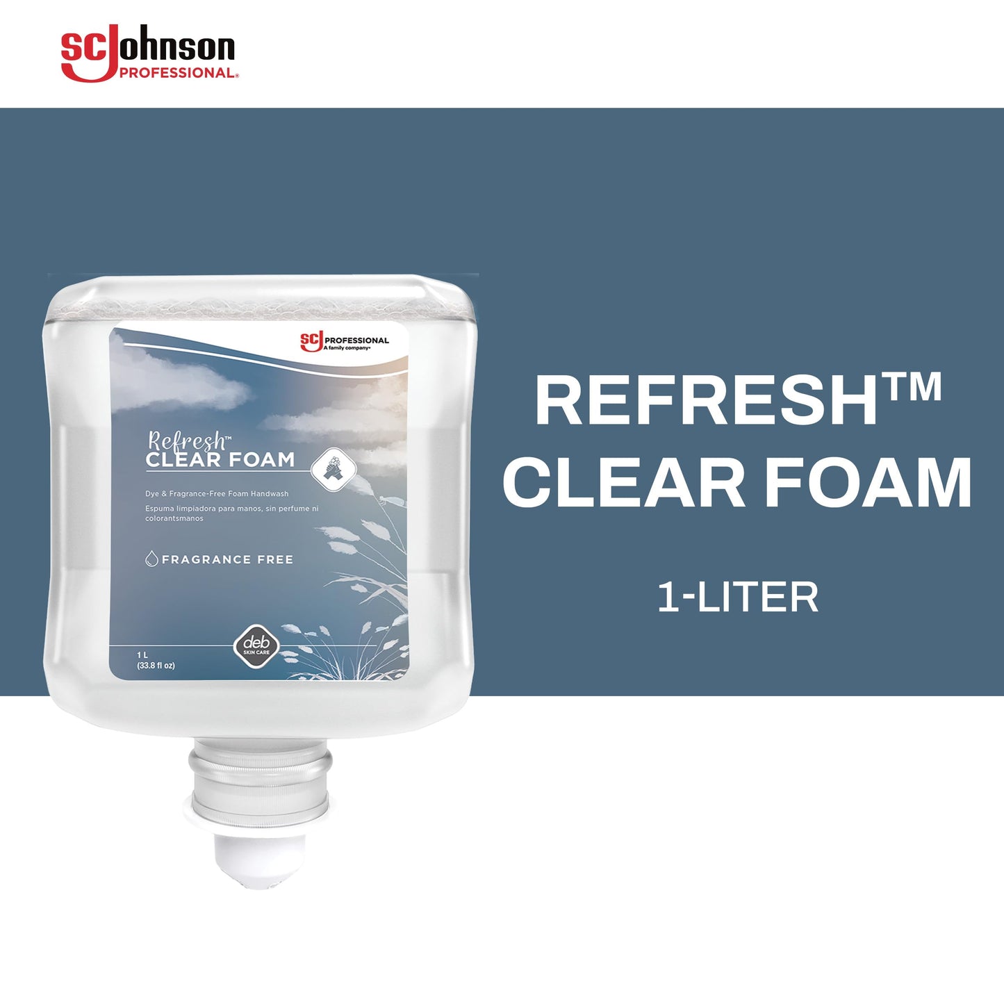 SC Johnson Professional Refresh Clear Foam Soap Cartridge Refill Pack, Foaming Hand Soap, 1 Liter Cartridge Foam Soap Refill, 2 Count Beauty & Personal Care SC Johnson Professional