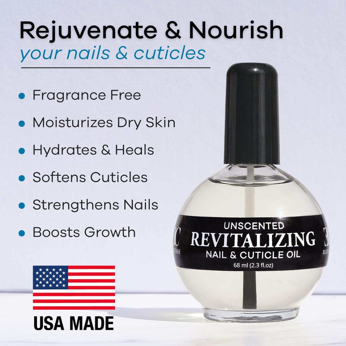Ellie Chase Moisturizing Cuticle & Nail Care Oil 2.3 Fl Oz Unscented - Infused with Jojoba Oil, Aloe, Vitamin E - Nail & Cuticle Hydration, Repair Beauty & Personal Care ELLIE CHASE