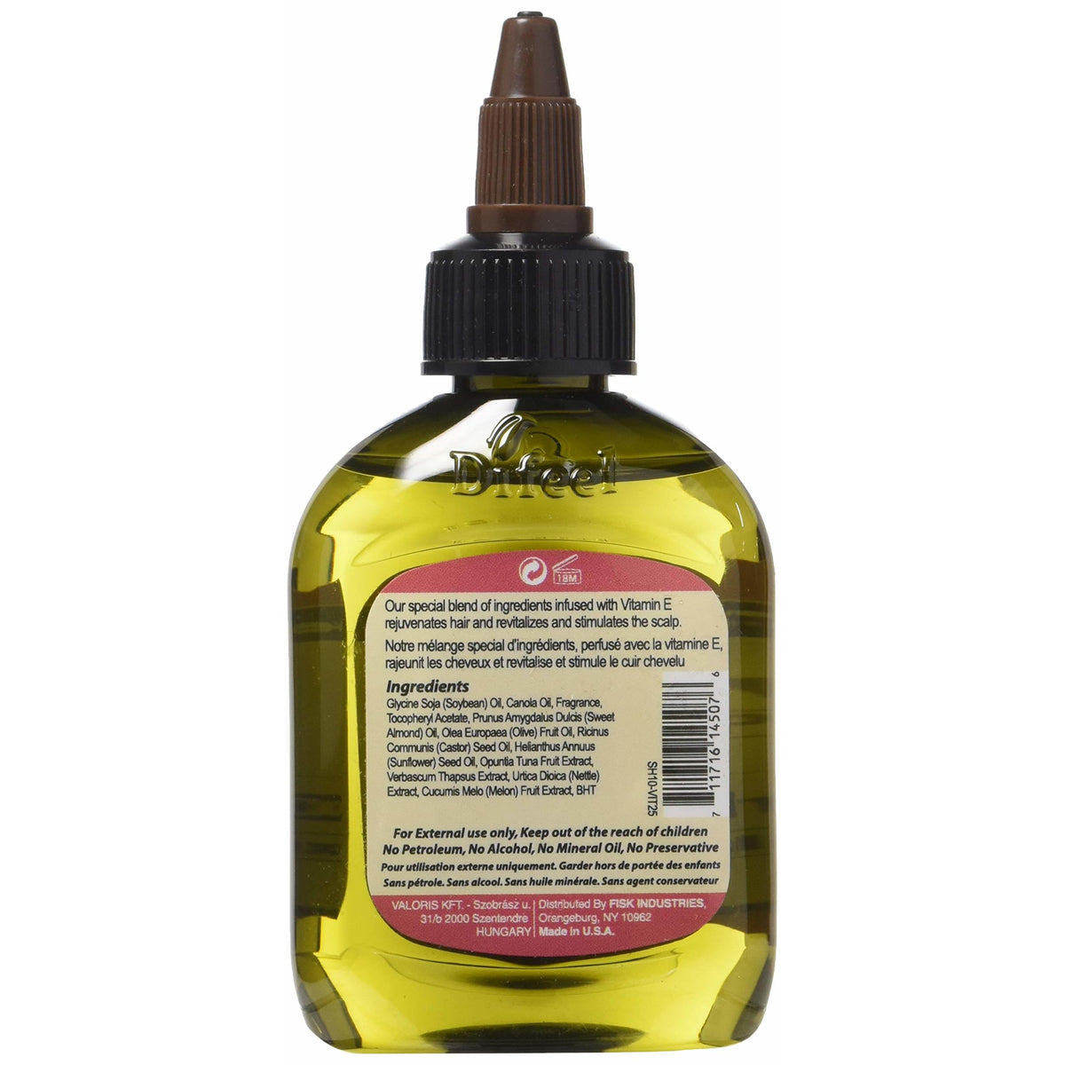 Difeel Vitamin E Hair Oil Blend - Travel Size 2.5 ounce (6-Pack)