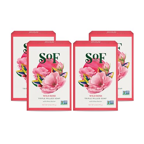 South Of France SoF Triple Milled Bar Soap - With Coconut Oil & Organic Shea Butter- Vegan & Non GMO- Free From Phthalates, Sulfates & Parabens- Wild Beauty & Personal Care South Of France