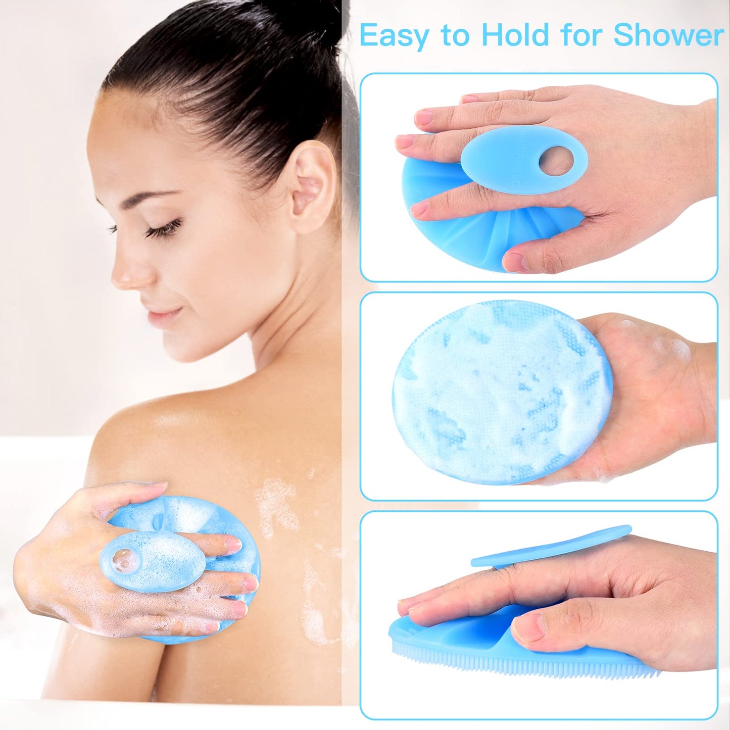 INNERNEED Food-Grade Soft Silicone Body Cleansing Brush Shower Scrubber, Gentle Exfoliating and Massage for All Kinds of Skin (Blue) Beauty & Personal Care INNERNEED