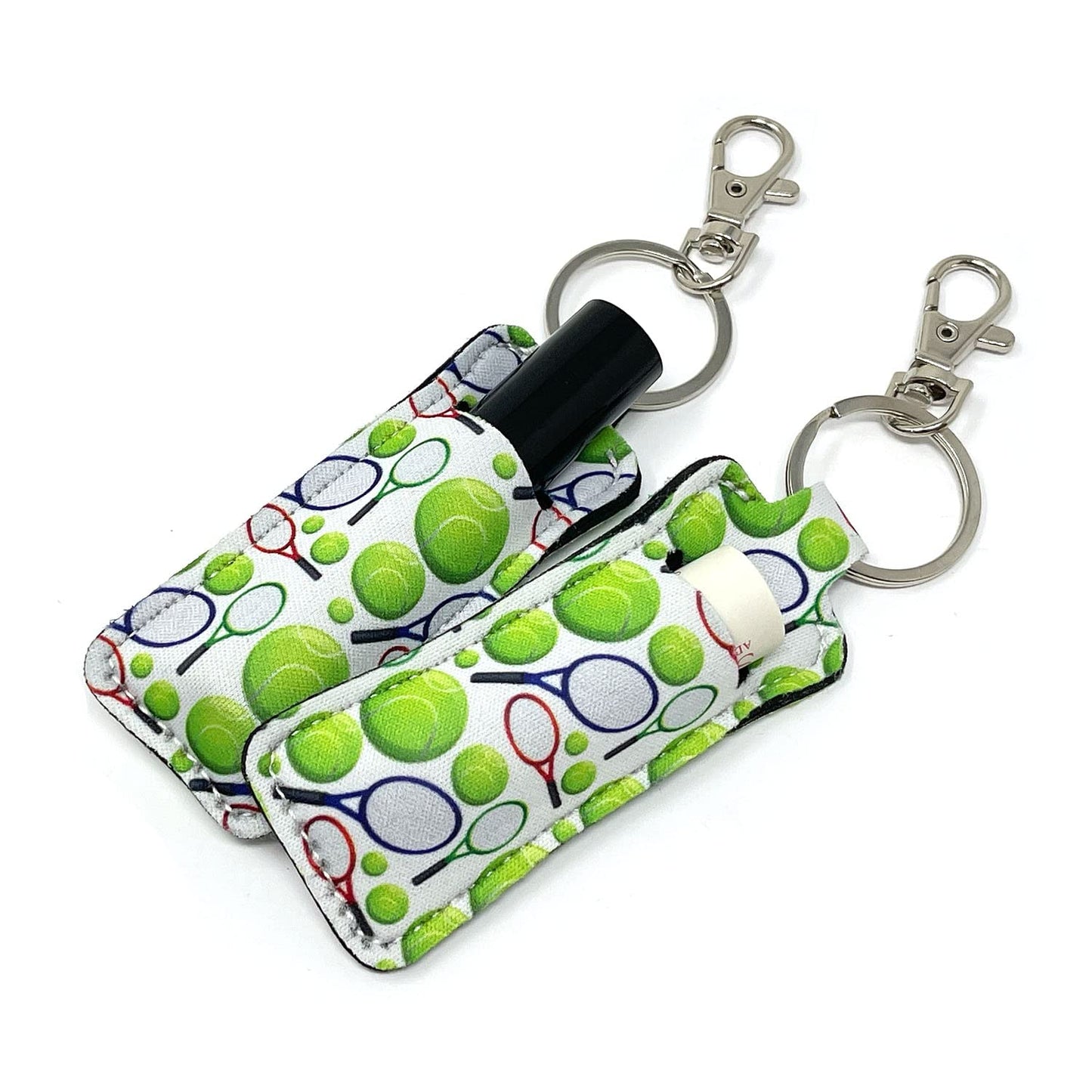 allydrew 10 Pack Chapstick Holder Keychain, Keyring for Lip Balm Lip Gloss Lipstick with 10 Pieces Metal Keyring Clasps, Tennis Beauty & Personal Care allydrew