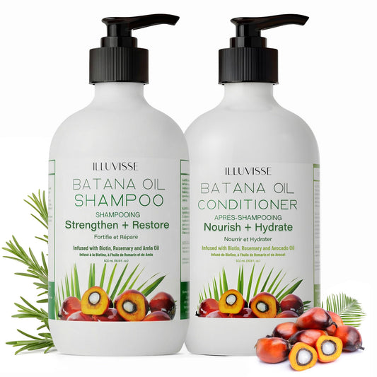 ILLUVISSE Batana Oil Shampoo and Conditioner Set for Hair Growth & Thickening, Organic Rosemary, Tea Tree Oil, Biotin & Aloe Vera Formula for Men Beauty & Personal Care ILLUVISSE