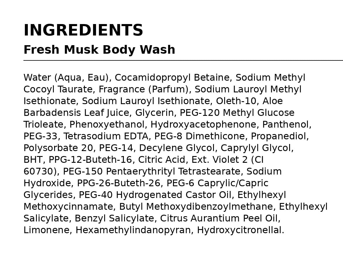 Bath & Body Works Fresh Musk Body Wash 10 fl oz