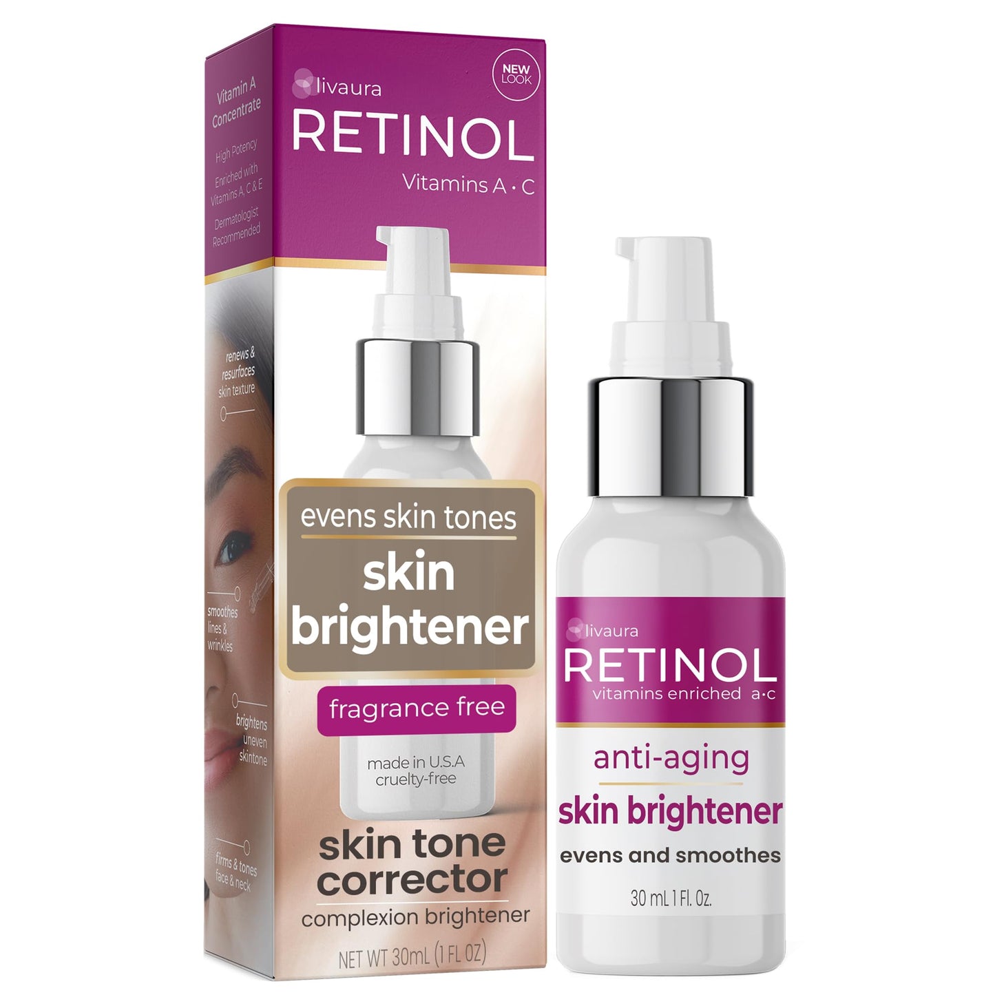 LIVAURA Retinol Skin Brightener - Brightening Face Serum for Dark Spots Beauty & Personal Care SKINCARE LdeL COSMETICS RETINOL