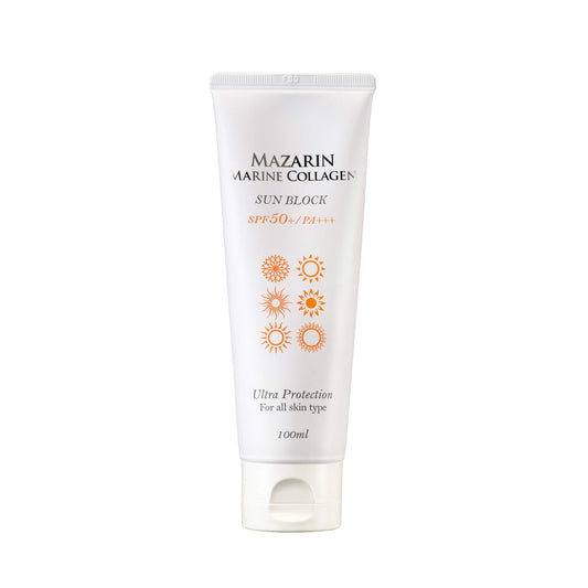 Mazarin Marine Collagen Sun Screen SPF50+ PA+++ Big Size 100ml For All Skin Type/3 IN 1(Brightening+Anti-Wrinkle+Sun Screen)/Made In Korea Beauty & Personal Care Rosee