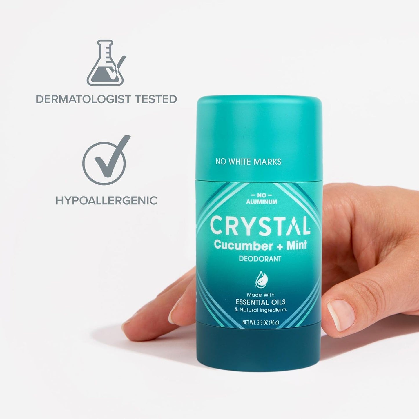Crystal Magnesium Solid Stick Natural Deodorant, Non-Irritating Aluminum Free Deodorant for Men or Women, Safely and Effectively Fights Odor, Baking Beauty and Personal Care Crystal Essence